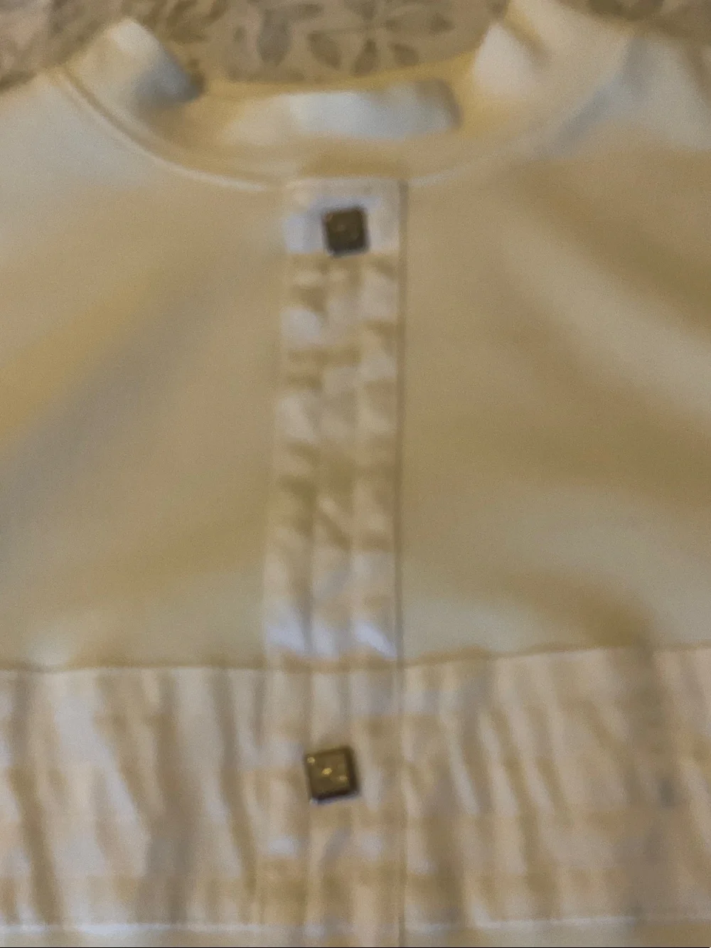 CHANEL Ivory Button-Front Long Sleeve Sweatshirt